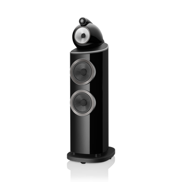 803 D4 - Black side front covered woofers view